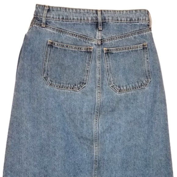 OLD NAVY Aline Midi Button-Down Blue Jean Skirt - Women's 0 - Picture 4 of 6